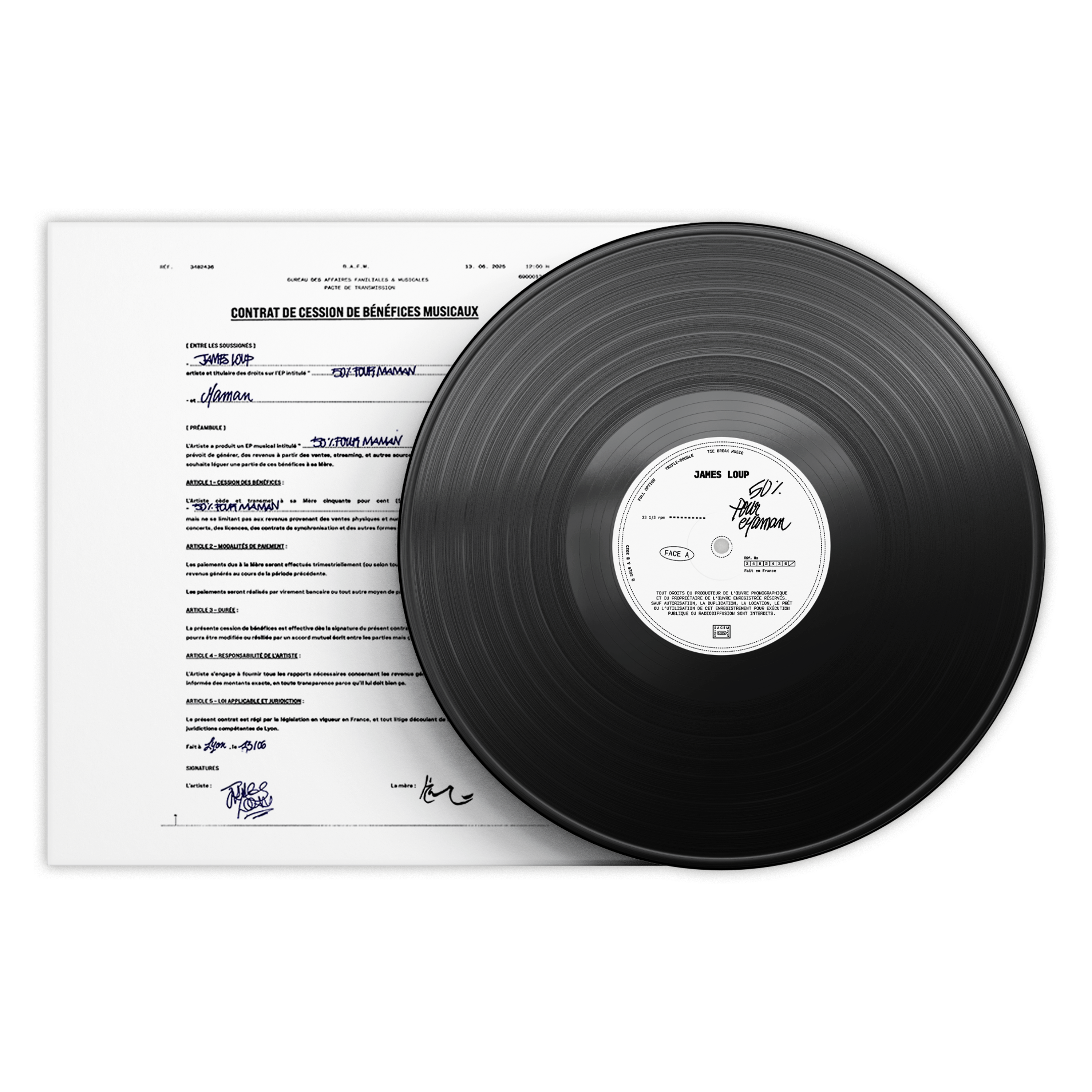 Vinyle “50% POUR MAMAN“